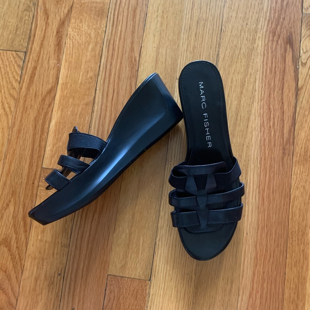 Marc Fisher Black Platform Sandals